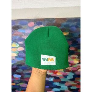WM Logo Green Beanie Men's Winter Warm Knit Hat